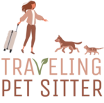 traveling pet sitter logo
